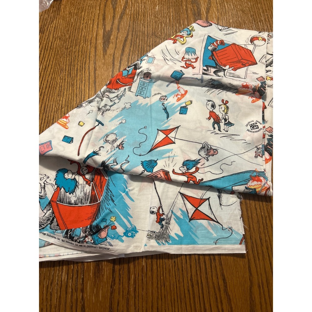 Vintage Dr Seuss Cat in the Hat Fabric‎ Springs Industries Movie 1.5 yards